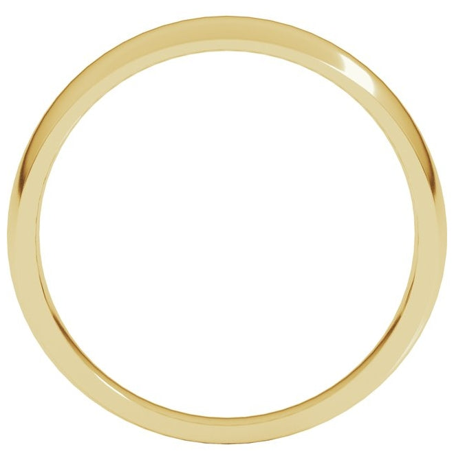 18K Yellow Or White Gold Tapered Comfort-Fit Half Round Band