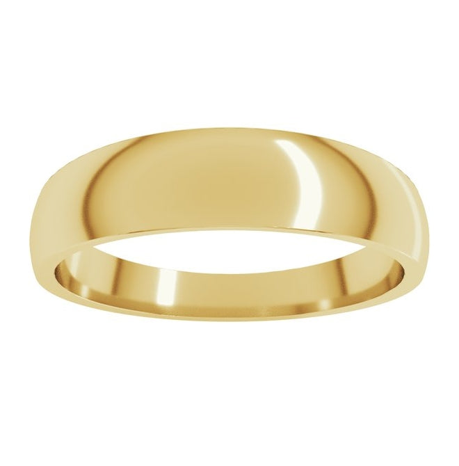 18K Yellow Or White Gold Tapered Comfort-Fit Half Round Band