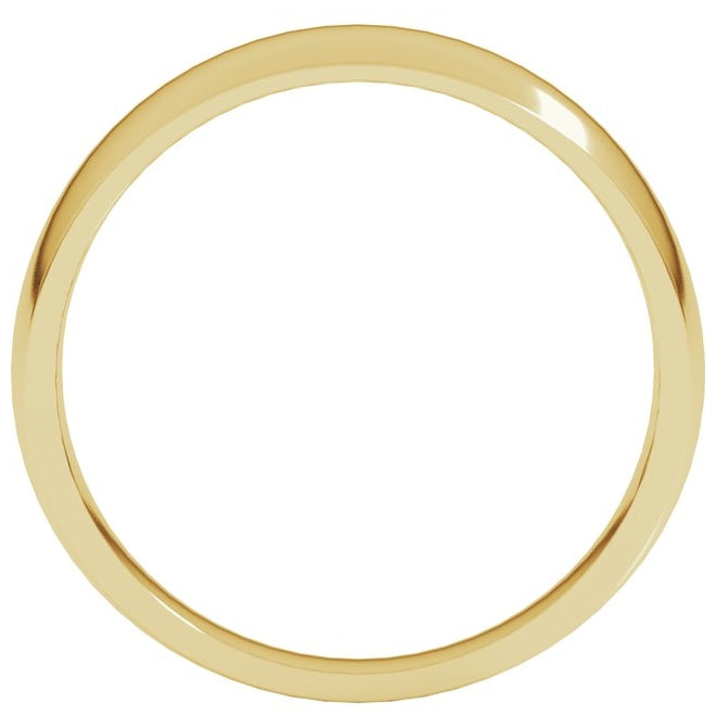 14K Yellow Or White Gold Or Sterling Silver Or Platinum Tapered Comfort-Fit Half Round Band