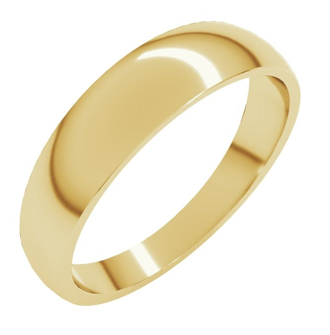 18K Yellow Or White Gold Tapered Comfort-Fit Half Round Band