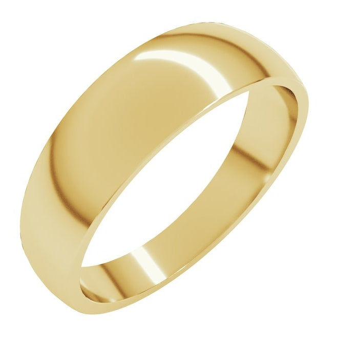 14K Yellow Or White Gold Or Sterling Silver Or Platinum Tapered Comfort-Fit Half Round Band