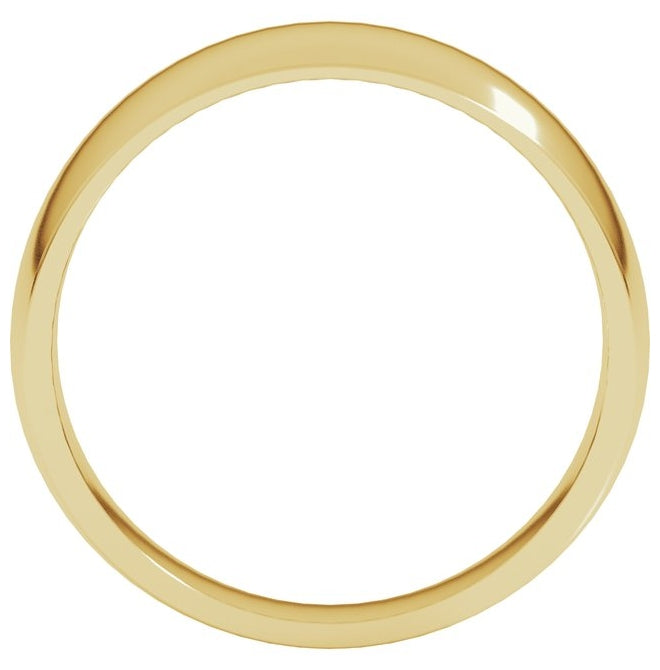 14K Yellow Or White Gold Or Sterling Silver Or Platinum Tapered Comfort-Fit Half Round Band
