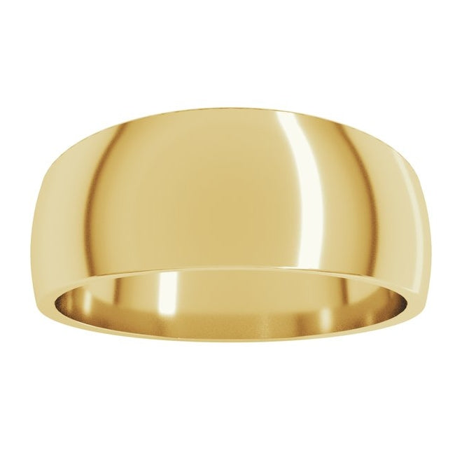 14K Yellow Or White Gold Or Sterling Silver Or Platinum Tapered Comfort-Fit Half Round Band