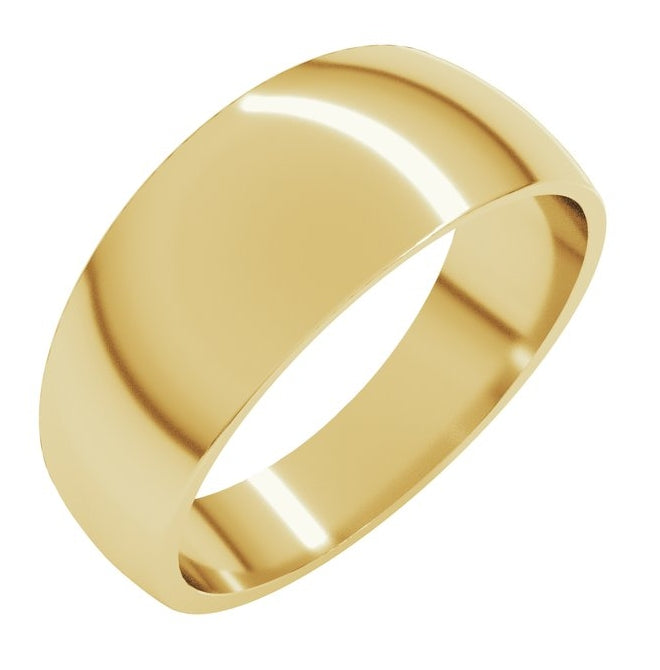 14K Yellow Or White Gold Or Sterling Silver Or Platinum Tapered Comfort-Fit Half Round Band