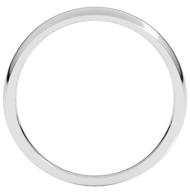 14K Yellow Or White Gold Or Sterling Silver Or Platinum Tapered Comfort-Fit Half Round Band
