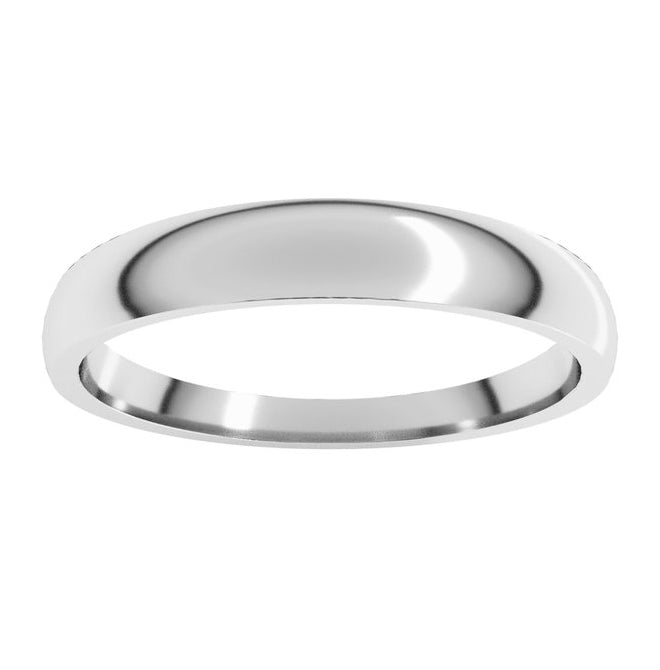 14K Yellow Or White Gold Or Sterling Silver Or Platinum Tapered Comfort-Fit Half Round Band