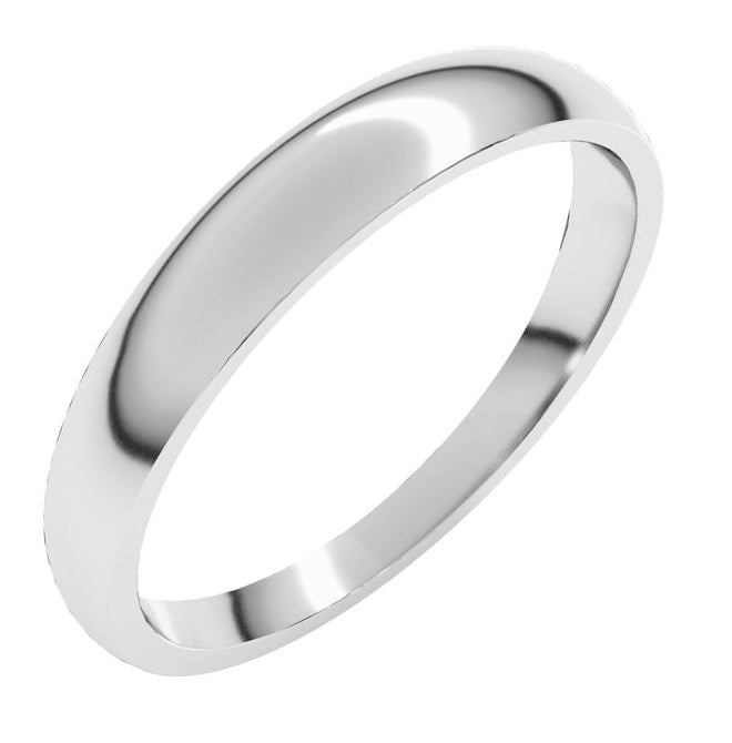 14K Yellow Or White Gold Or Sterling Silver Or Platinum Tapered Comfort-Fit Half Round Band
