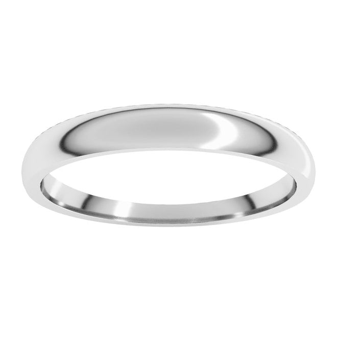 14K Yellow Or White Gold Or Sterling Silver Or Platinum Tapered Comfort-Fit Half Round Band