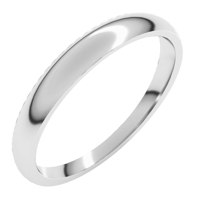 18K Yellow Or White Gold Tapered Comfort-Fit Half Round Band