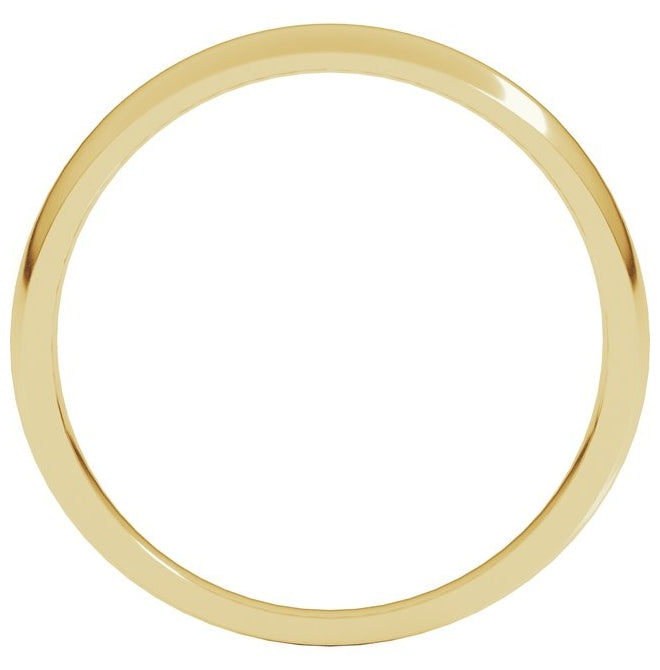 18K Yellow Or White Gold Tapered Comfort-Fit Half Round Band
