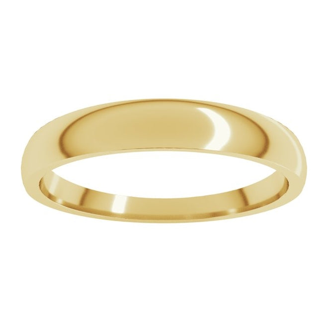 18K Yellow Or White Gold Tapered Comfort-Fit Half Round Band