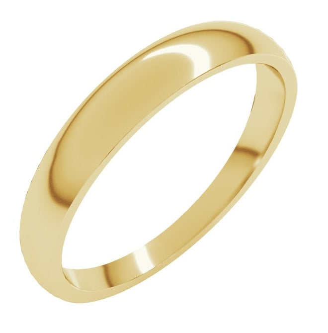 14K Yellow Or White Gold Or Sterling Silver Or Platinum Tapered Comfort-Fit Half Round Band