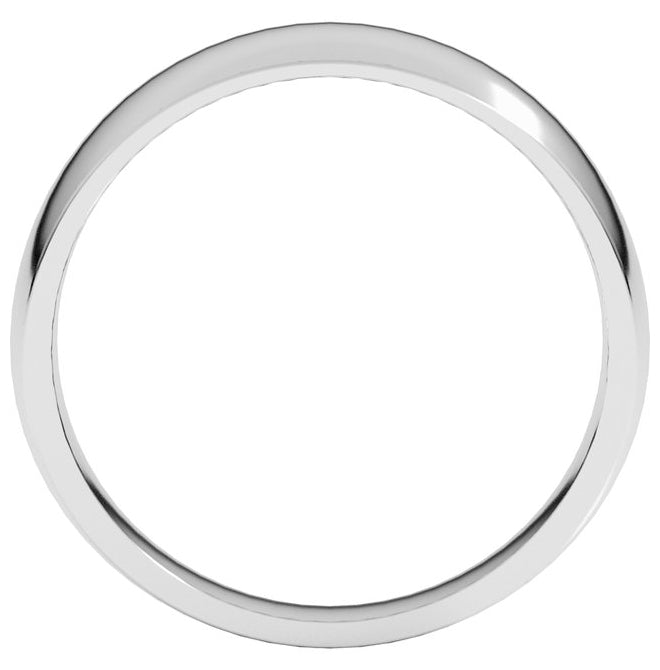 14K Yellow Or White Gold Or Sterling Silver Or Platinum Tapered Comfort-Fit Half Round Band