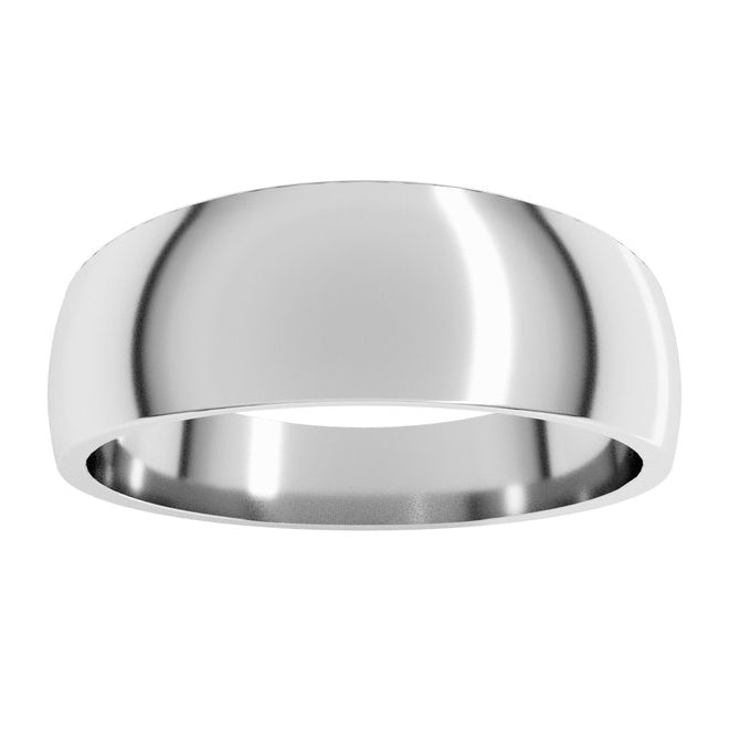 14K Yellow Or White Gold Or Sterling Silver Or Platinum Tapered Comfort-Fit Half Round Band