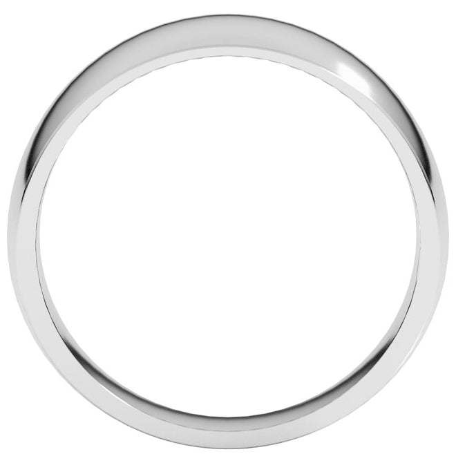 14K Yellow Or White Gold Or Sterling Silver Or Platinum Tapered Comfort-Fit Half Round Band