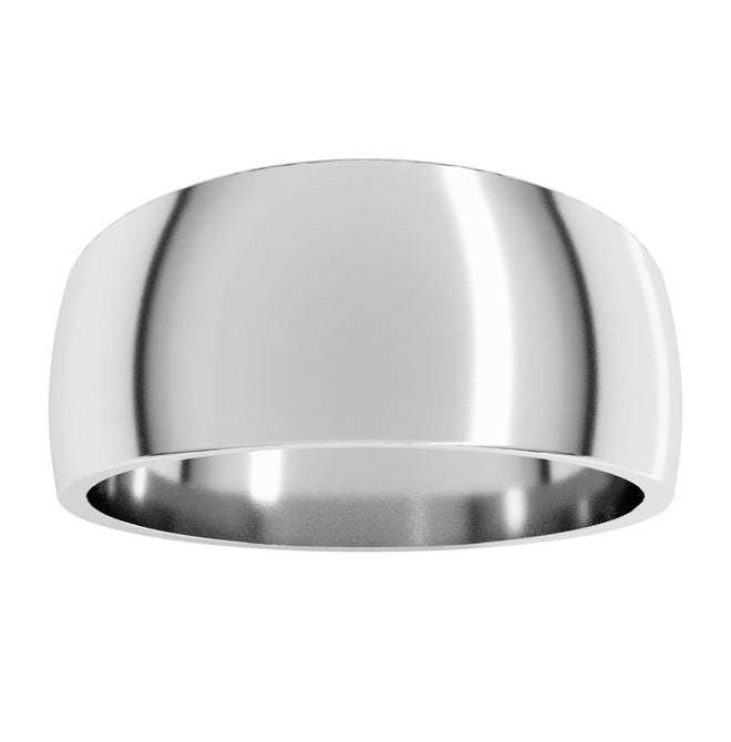 14K Yellow Or White Gold Or Sterling Silver Or Platinum Tapered Comfort-Fit Half Round Band