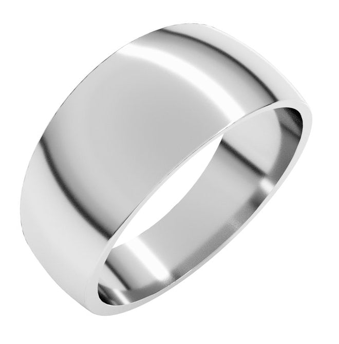 14K Yellow Or White Gold Or Sterling Silver Or Platinum Tapered Comfort-Fit Half Round Band