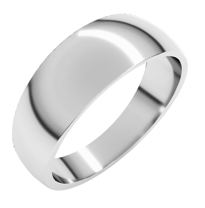 14K Yellow Or White Gold Or Sterling Silver Or Platinum Tapered Comfort-Fit Half Round Band
