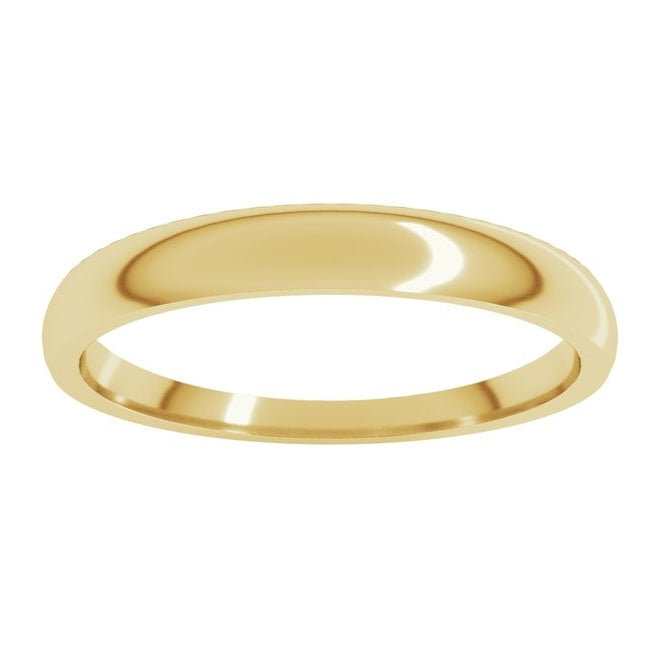 18K Yellow Or White Gold Tapered Comfort-Fit Half Round Band