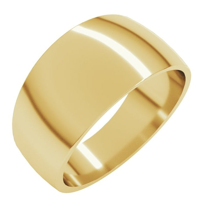 10K Yellow Or White Gold Tapered Comfort-Fit Half Round Band
