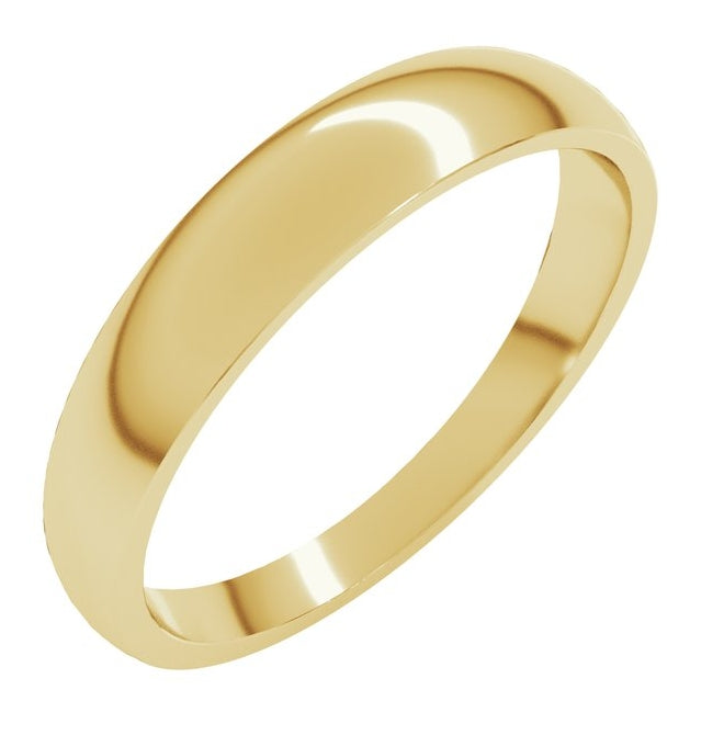 14K Yellow Or White Gold Or Sterling Silver Or Platinum Tapered Comfort-Fit Half Round Band