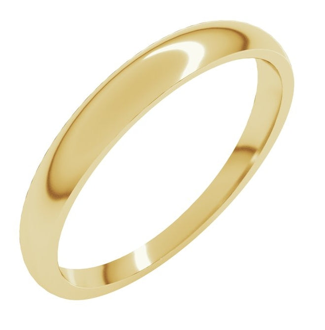 18K Yellow Or White Gold Tapered Comfort-Fit Half Round Band