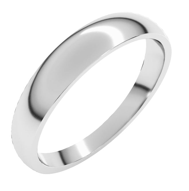 14K Yellow Or White Gold Or Sterling Silver Or Platinum Tapered Comfort-Fit Half Round Band