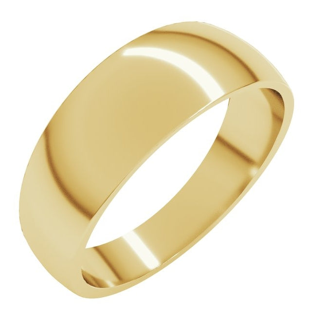 14K Yellow Or White Gold Or Sterling Silver Or Platinum Tapered Comfort-Fit Half Round Band