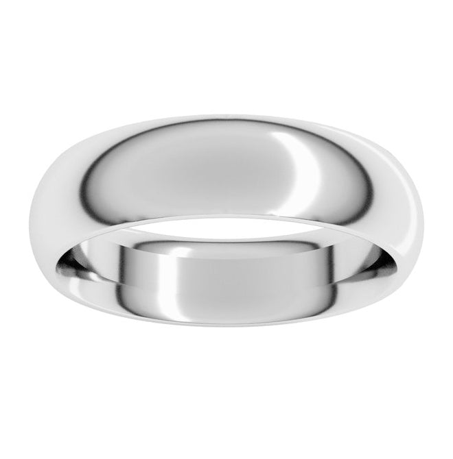 14K Yellow Or White Or Rose Gold Or Sterling Silver Comfort-Fit Half Round Band