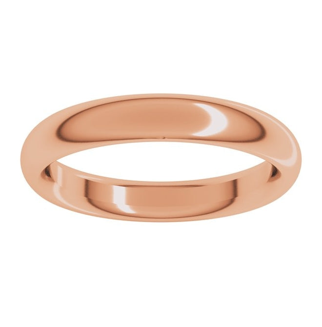 14K Yellow Or White Or Rose Gold Or Sterling Silver Comfort-Fit Half Round Band