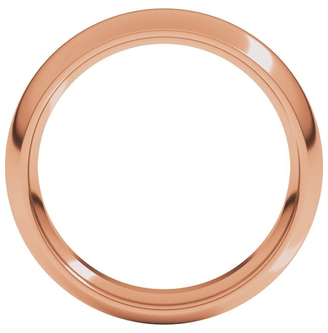 14K Yellow Or White Or Rose Gold Or Sterling Silver Comfort-Fit Half Round Band