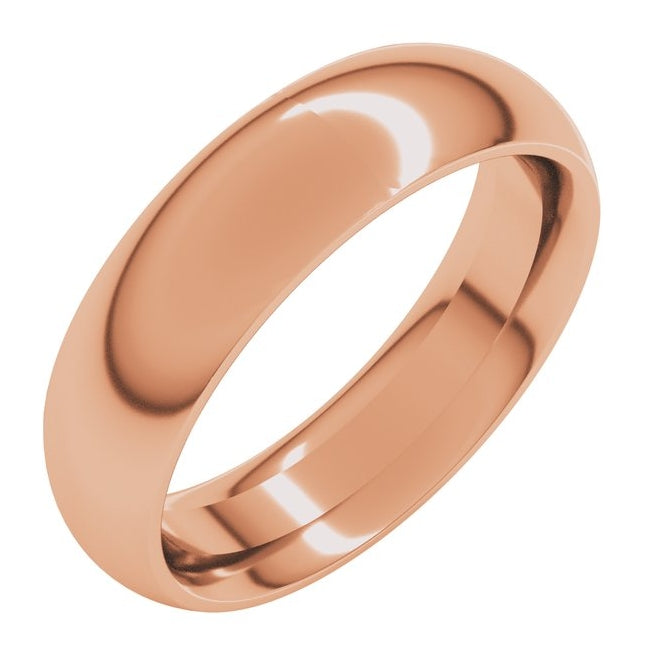 14K Yellow Or White Or Rose Gold Or Sterling Silver Comfort-Fit Half Round Band