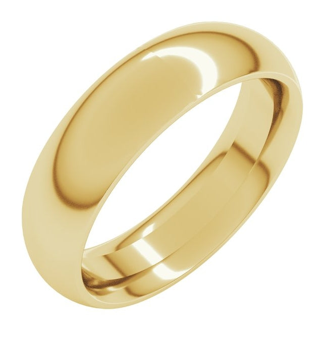 18K Yellow Or White Gold Comfort-Fit Half Round Band