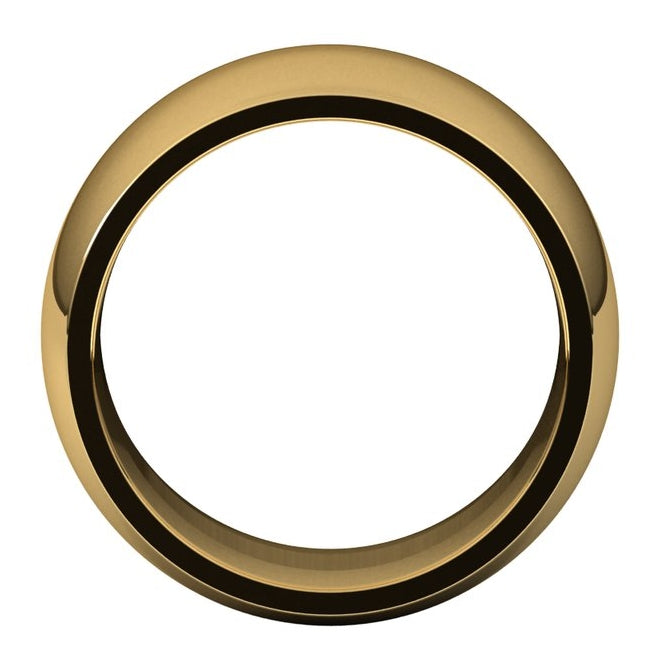 14K Yellow Or White Or Rose Gold Or Sterling Silver Comfort-Fit Half Round Band