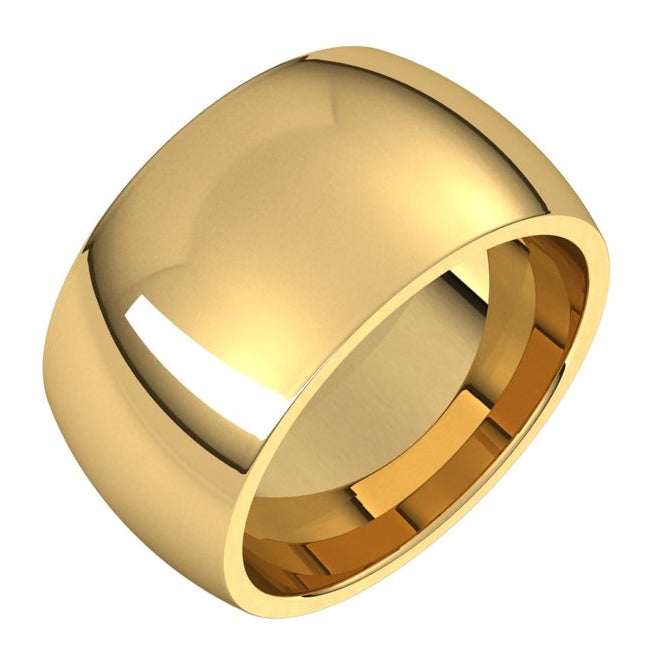 14K Yellow Or White Or Rose Gold Or Sterling Silver Comfort-Fit Half Round Band