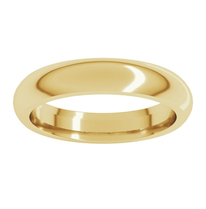 14K Yellow Or White Or Rose Gold Or Sterling Silver Comfort-Fit Half Round Band