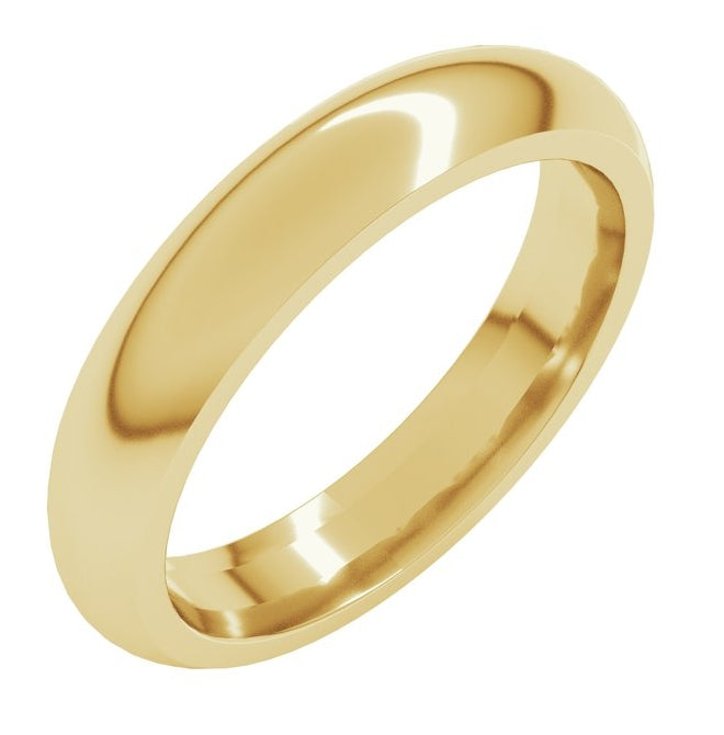14K Yellow Or White Or Rose Gold Or Sterling Silver Comfort-Fit Half Round Band
