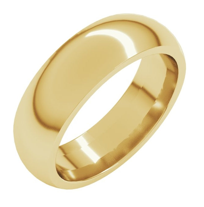 10K Yellow Or White Gold Comfort-Fit Half Round Band