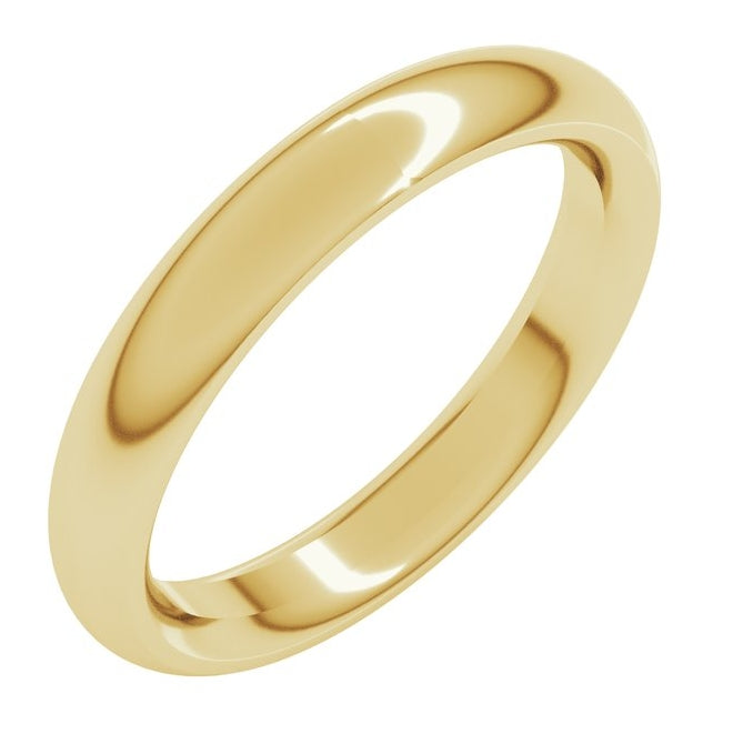 14K Yellow Or White Or Rose Gold Or Sterling Silver Comfort-Fit Half Round Band