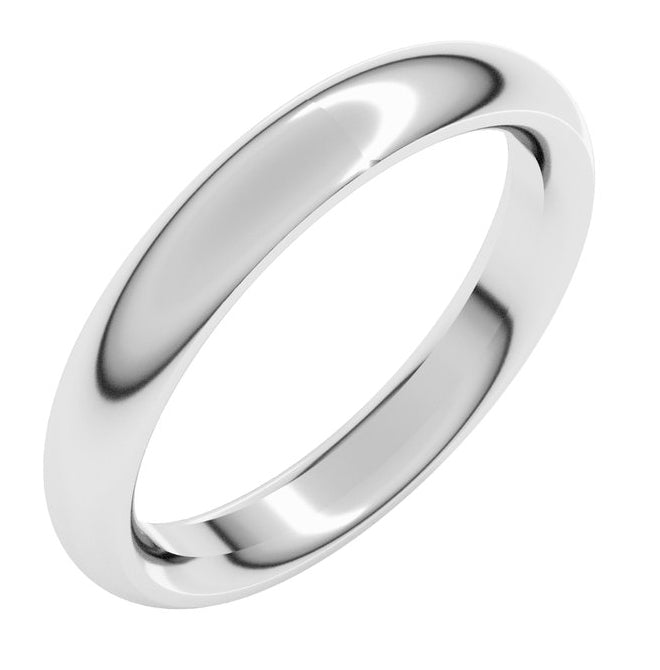14K Yellow Or White Or Rose Gold Or Sterling Silver Comfort-Fit Half Round Band