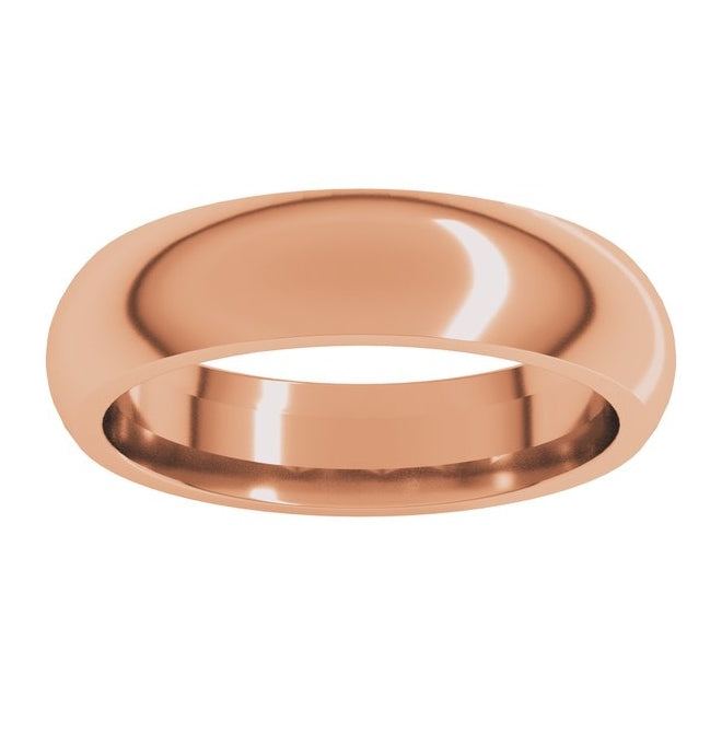 14K Yellow Or White Or Rose Gold Or Sterling Silver Comfort-Fit Half Round Band