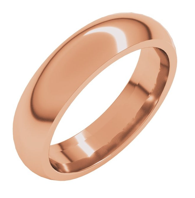14K Yellow Or White Or Rose Gold Or Sterling Silver Comfort-Fit Half Round Band