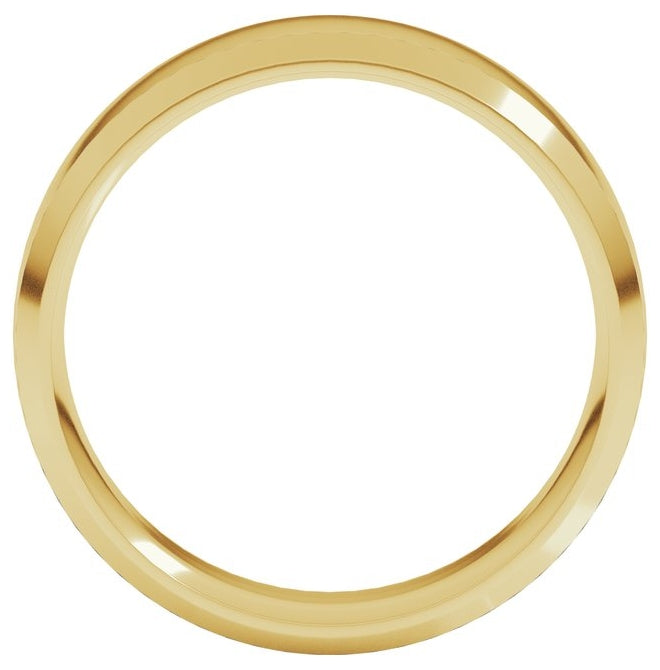 10K Yellow Or White Gold Beveled-Edge Comfort-Fit Half Round Band