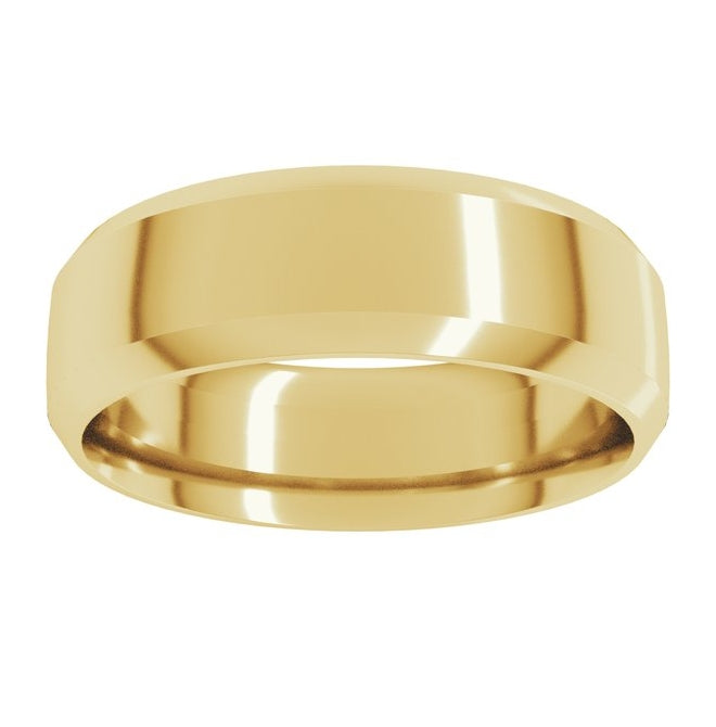 10K Yellow Or White Gold Beveled-Edge Comfort-Fit Half Round Band