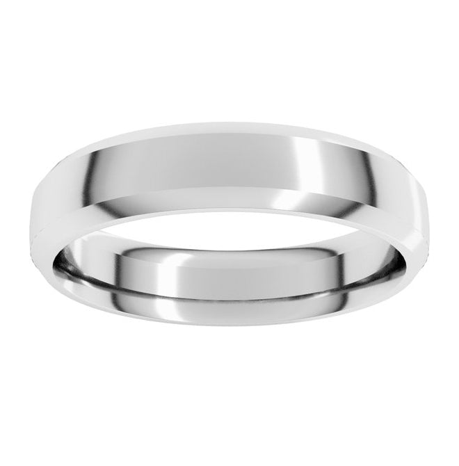 10K Yellow Or White Gold Beveled-Edge Comfort-Fit Half Round Band