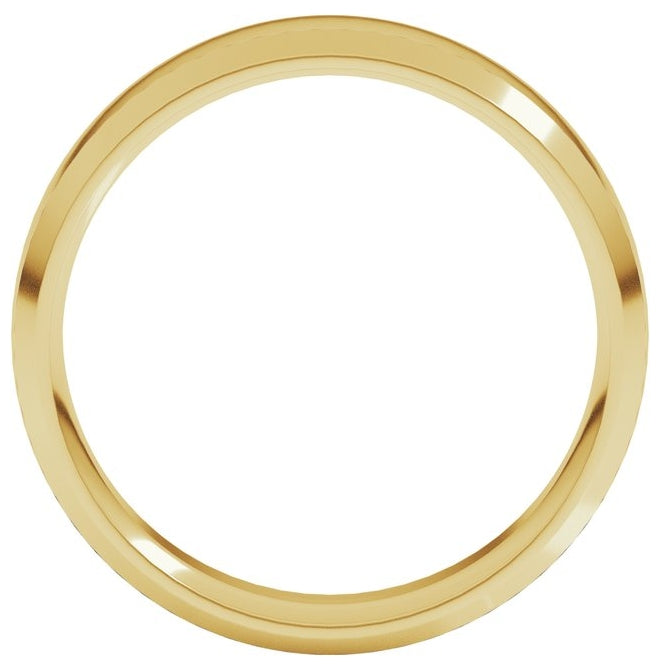 10K Yellow Or White Gold Beveled-Edge Comfort-Fit Half Round Band