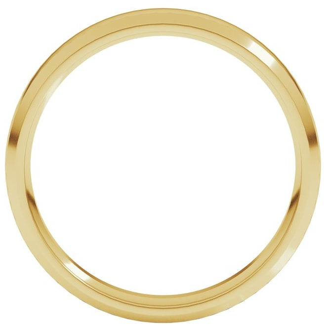 10K Yellow Or White Gold Beveled-Edge Comfort-Fit Half Round Band