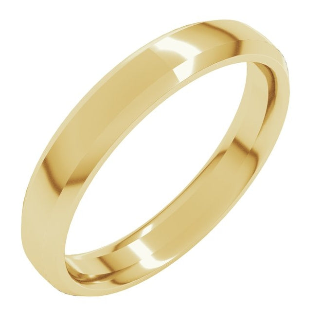 10K Yellow Or White Gold Beveled-Edge Comfort-Fit Half Round Band