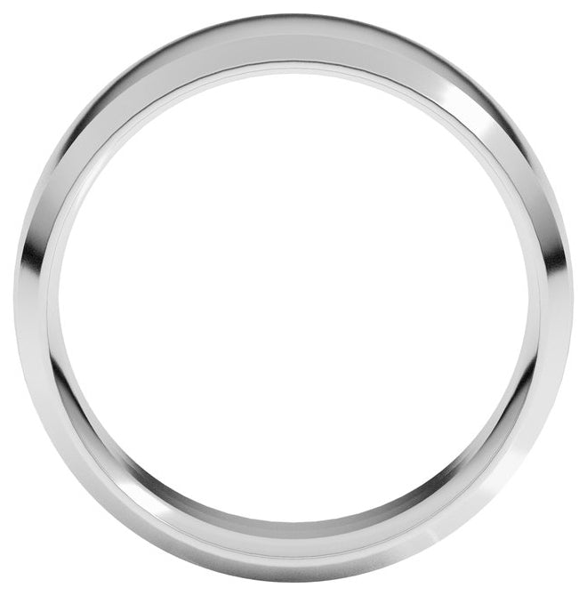 14K Yellow Or White Or Rose Gold Or Sterling Silver Or Platinum Beveled-Edge Comfort-Fit Half Round Band