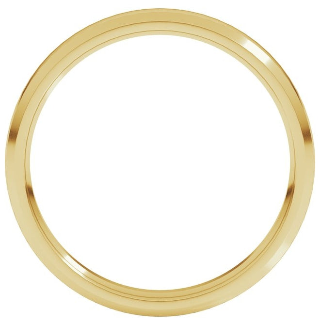 14K Yellow Or White Or Rose Gold Or Sterling Silver Or Platinum Beveled-Edge Comfort-Fit Half Round Band